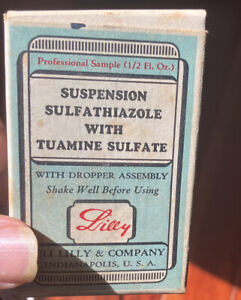 Vintage Eli Lilly Suspension Sulfathiazole Tua Mine Sulfate In Box Sample