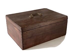 Antique Document Box With Dovetail Construction Writing Jewelry Travel Desk