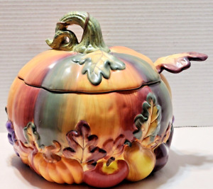 Element S Thanksgiving Foliage Soup Tureen Bowl Ladle Harvest Collection