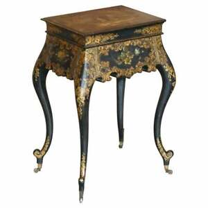 Georgian Antique Circa 1800 George Iii Chinese Lacquer Gold Gilt Work Table