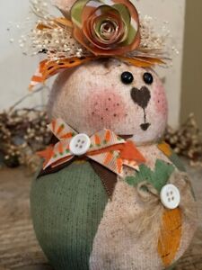 Handmade Folk Art Easter Rabbit Bunny Primitive Spring Doll Ooak Artist