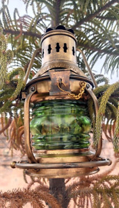 Nautical Marine Brass Boat Light Antique Hanging Ship Anchor Oil Lamp Lantern 