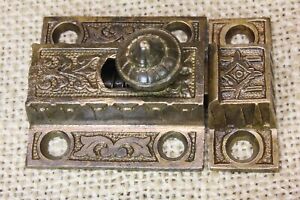 Old Cabinet Catch Cupboard Latch Pie Safe All Solid Brass 2 1 8 Vintage 1870 S