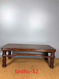 Old Chinese Ancient Huanghuali Wood Dynasty Bamboo Design Tea Table Desk