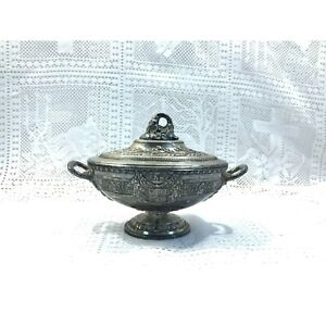 Corbell Co C Co Silverplate English Tureen Serving Bowl Vintage Lidded Dis