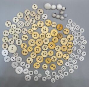 Lot Of 127 Antique Vintage China Bone Plastic Buttons
