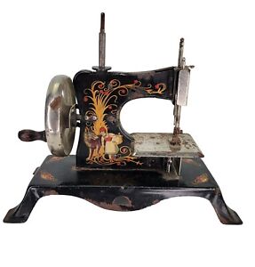 1900 S Child S Hand Cranked Sewing Machine Black Paint Germany Red Riding Hood