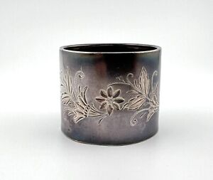 Antique Gorham Sterling Silver Floral Pattern Theme Napkin Ring 882