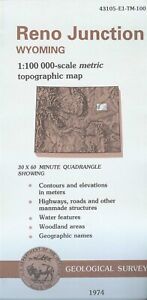 Usgs Topographic Map Reno Junction Wyoming Hilight Gas Field 1974 1992 100k 