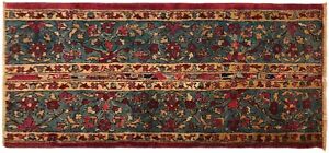 Antique Indian Agra Decorative Rug In Small Runner Size With Free Shipping 