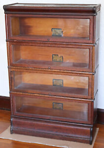 Antique Globe Wernicke Tiger Oak D 299 Barrister Bookcase 4x 8 5 Sections
