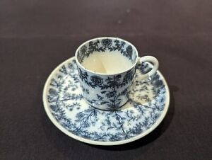 Antique Coffee Cup And Saucer Wt Copeland Sons 1867 1900 Blue And White