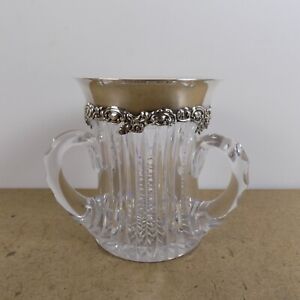 Antique Redlich Sterling Silver Mounted Loving Cup American Brilliant Cut Glass