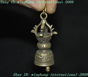 Tibetan Buddhism Bronze Dorje Vajra Phurpa Bell Chung Statue Amulet Pendant