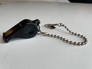 Vintage Us Navy Whistle Black With Clip On Chain Plastic