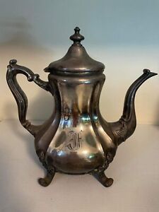 Ma Fb Rogers 1883 Quadruple 1206 Antique Sterling Silver Teapot With Engraving