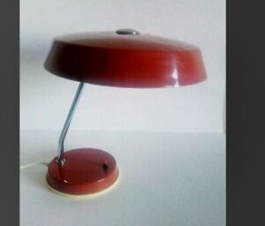 Bauhaus Industrial Loft Design Stasi Red Table Lamp 1960 S Louis Kalff