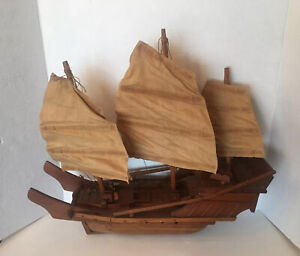 Amazing 19 Solid Wood Very Old May Flower Antique Model Ship Rare Collectible 
