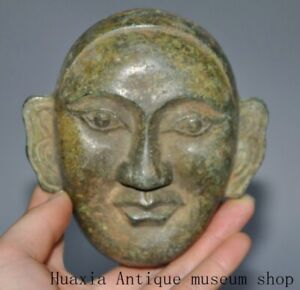 4 4 Collect Liao Dynasty Bronze Sacrifice Head Vizard Mask Hang Statue