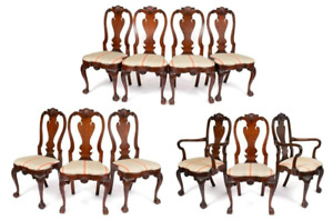 Set Of 10 Kindel Winterthur Collection Mahogany Clawfoot Dinning Chairs