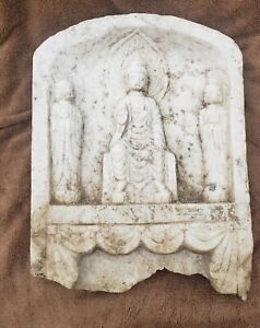 Chinese White Marble Garden Stone Hand Carved