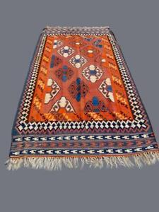 Antique Wool Flat Woven Reversible Kilim Tribal Turkish Area Rug 5 5ft X 9 5ft