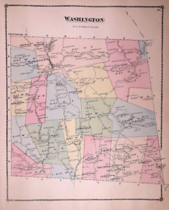 1877 Plat Map Washington Orange Co Vermont 12x15 006