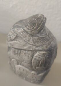 Pre Columbian Frog Snake Stone Effigy Figurine Idol 4 5 Tall 3 Wide