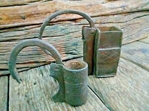 Old Vintage Iron Lock Cover Replacement Table Candle Stand 2 Pies