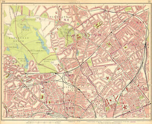 London N Hampstead Holloway Highgate Kentish Town Belsize Park Camden 1930 Map
