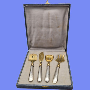 Antique Art Deco Dessert Cutlery Service Silver Handle 800 Goldsmith Bc