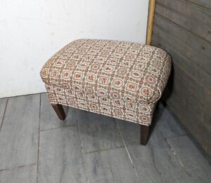 Vintage Sewing Stool Footstool Mini Ottoman Wood Legs Mid Century Retro R75