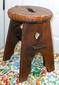 Antique Arts Crafts Oak Stool Bench Table Attrib To Liberty Co 