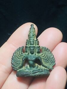 Thai Amulet Bronze Angkor Cambodia Shiva Goddess Antique Buddha Khmer