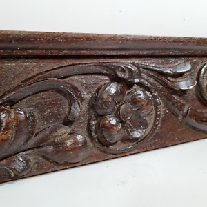 Scroll Leaves Flower Carving Pediment 16 1 Antique French Architectural Salvage