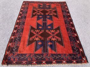 Hand Knotted Afghan Adras Khan Balouch Wool Area Rug 4 2 X 3 0 Ft 1330 Hm 
