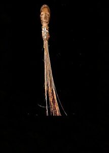 Old Tribal Chokwe Fetish Broom Figure Angola Bn Hwh