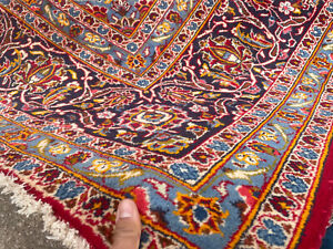 Antique Oriental Rug Big Vintage Carpet 10x13 Handmade Wool Hand Knotted 9x12 Ft
