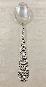 Kirk Repousse Sterling Silver Oval Soup Dessert Spoon S 6 3 8 No Monograms