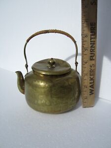 Rare Antique 1800 S Chinese Gold Dragon Brass Teapot Missing Yixing Inner Liner
