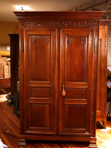French Antique Large Majestic Louis Xv Armoire In Walnut Circa 1840 1880