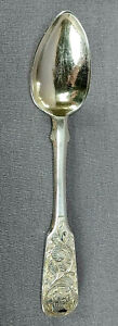 Russian Moscow 84 Silver Standard Engraved Floral Scrollwork Spoon C 1847