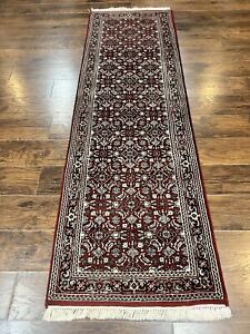 Oriental Runner Rug 2 7 X 8 Wool Handmade Vintage Hallway Carpet Red Black Mahi