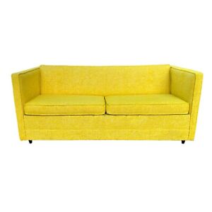 Vintage Mod Sofa Bright Yellow Mid Century Modern Spaceage