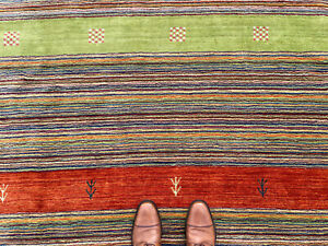 9x12 Colorful Oriental Rug Wool Tribal Hand Knotted Handmade Big Native Green