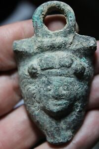 Zurqieh As17580 Ancient Roman Bronze Oil Lamp Lid With Medusa 200 300 A D