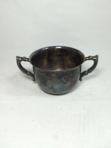 Vintage Epns Poole Silver Company Sugar Bowl W Handles