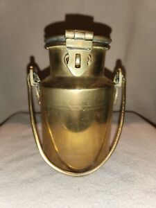 Vintage Brass Milk Can With Handle And Lid 6 Tall