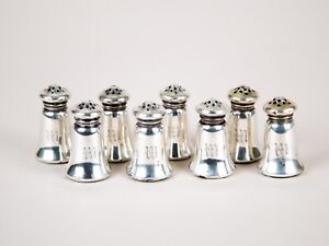 Gorham Sterling Silver Individual Salt Shakers A3136 Set Of 8 Monogrammed
