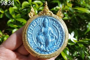 Cased Blue Tile Jatukam Ramathap Chaosua Wealth Success Thai Amulet 9834a